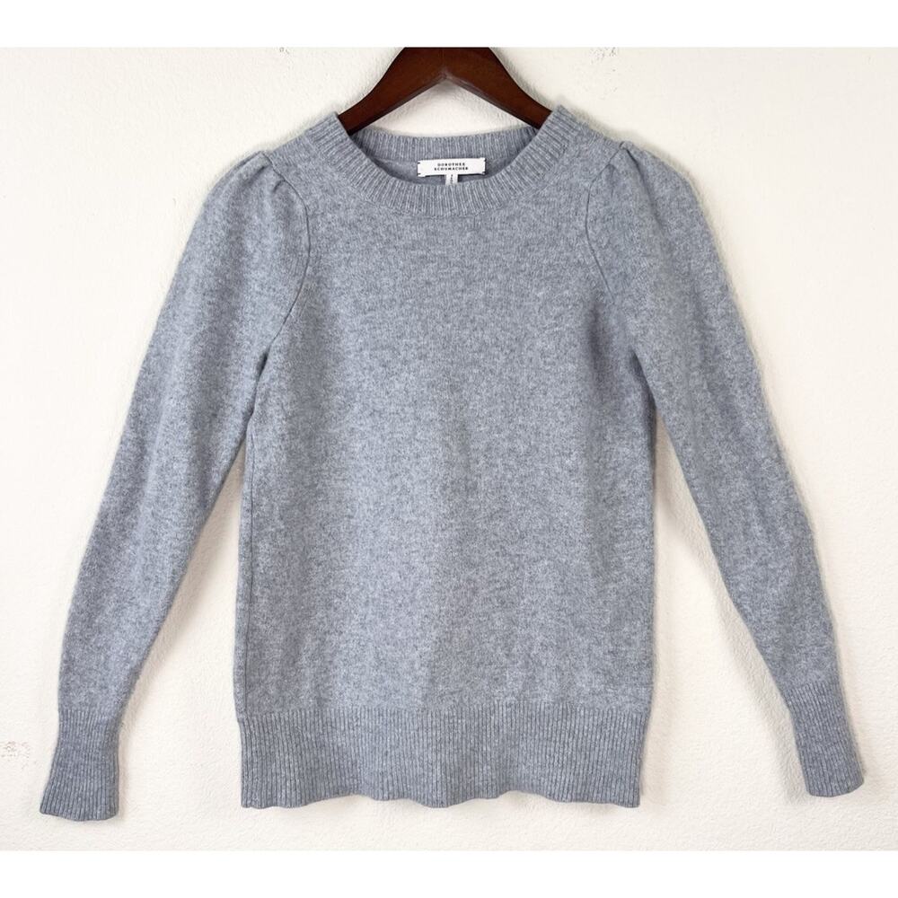 Dorothee Schumacher Minimalist Luxury Cashmere Wool 1 Sweater Gray Knit Top